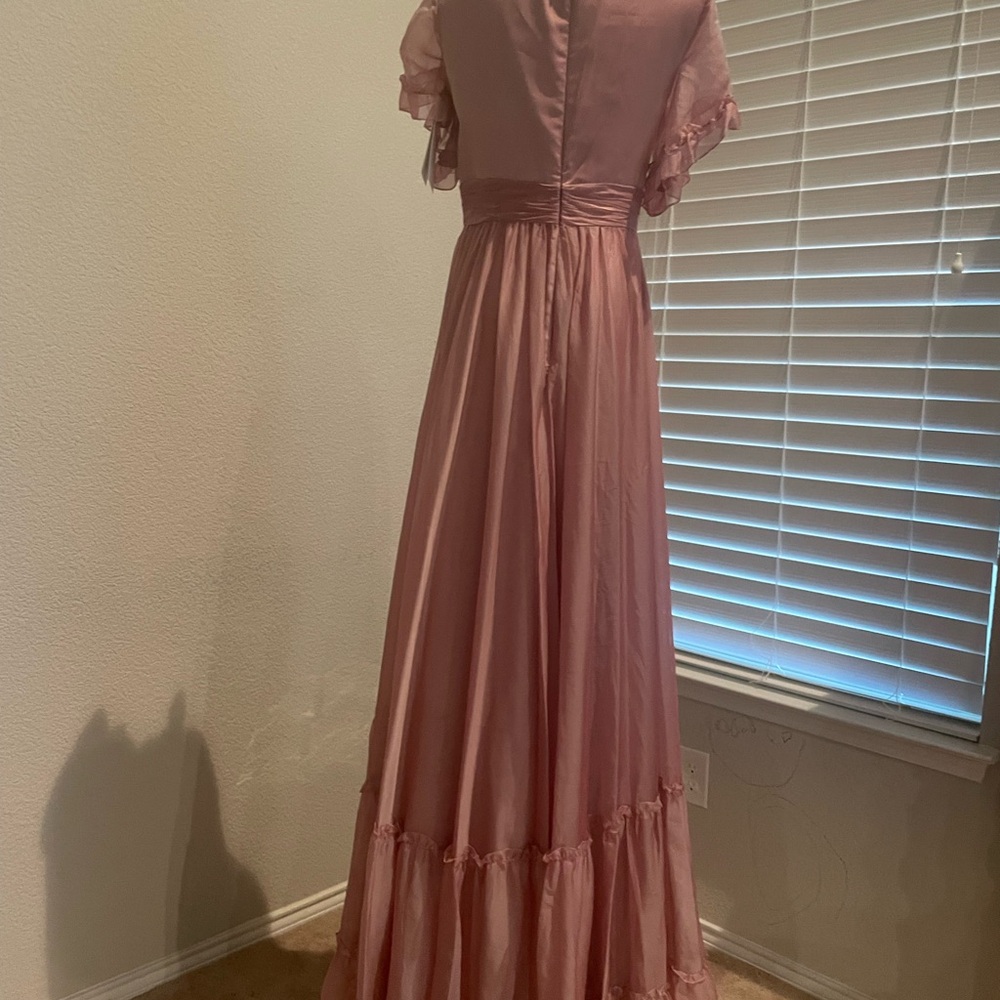 Mac Duggal Pink Ruffled Maxi Dress - Picture 5 of 5